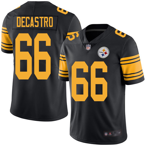 Youth Pittsburgh Steelers Football #66 Limited Black David DeCastro Rush Vapor Untouchable Nike NFL Jersey->youth nfl jersey->Youth Jersey